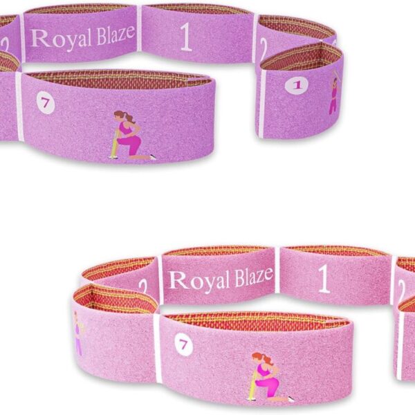 2 PCS Stretch Bands For Kids and Adults – Yoga Straps for Stretching with Multi- Loop – Workout Guide – Video For Exercise, Elastic Stretch Strap Pilates, Yoga, Dance, Gymnastics, Dance, Ballets Bands